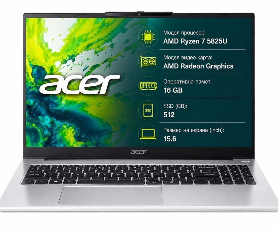 Лаптоп Acer Aspire Lite 15, 15.6″ FHD, 16 GB/512 GB, Light Silver