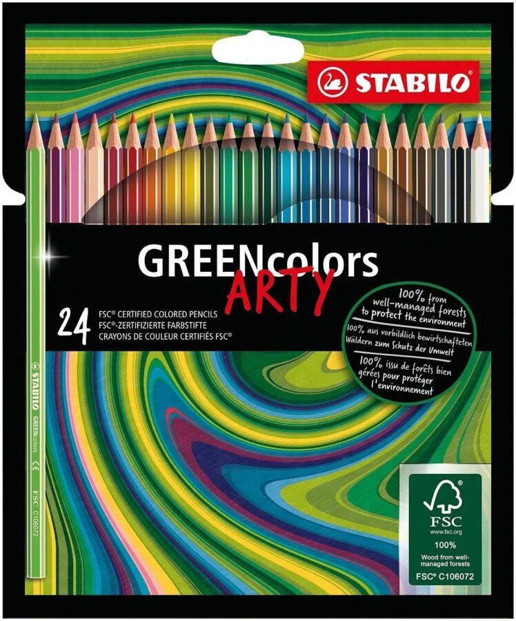 Цветни Моливи Stabilo Arty GREENcolors – 24 Цвята