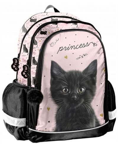Ученическа раница Paso Black Cat с 3 отделения