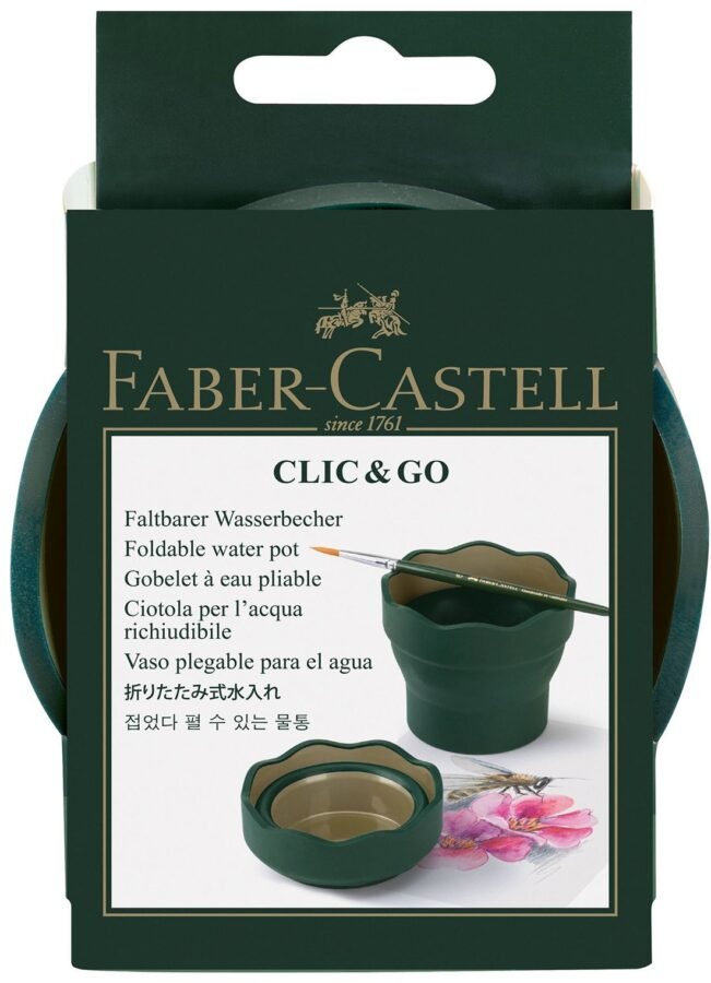 Сгъваема чаша за рисуване Faber-Castell – тъмнозелена