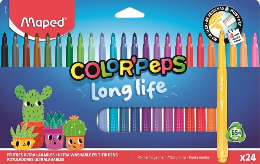 Флумастери Maped Color Peps Long Life – 24 Цвята