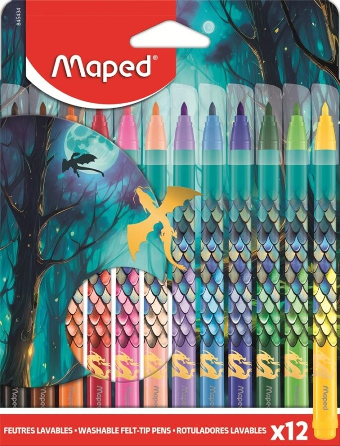 Флумастери Maped Dragon – 12 Цвята