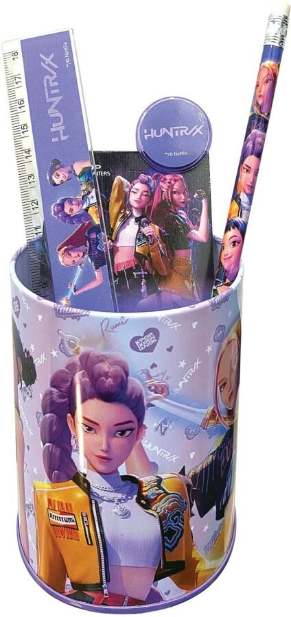 Комплект ученически пособия GIM K-Pop Demon Hunters Huntrix Lilac с моливник – 7 части