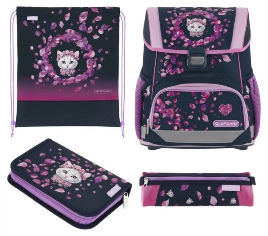 Ученически комплект Herlitz Loop Plus Blossom Dance – раница, два несесера и мешка