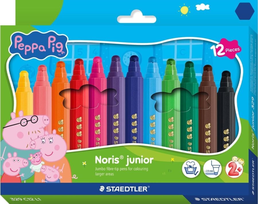 Флумастери Staedtler Noris Junior Peppa Pig – 12 Цвята