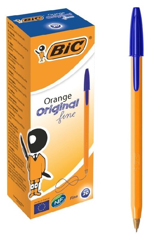 Химикалки BIC Orange Fine – Сини, 20 Броя