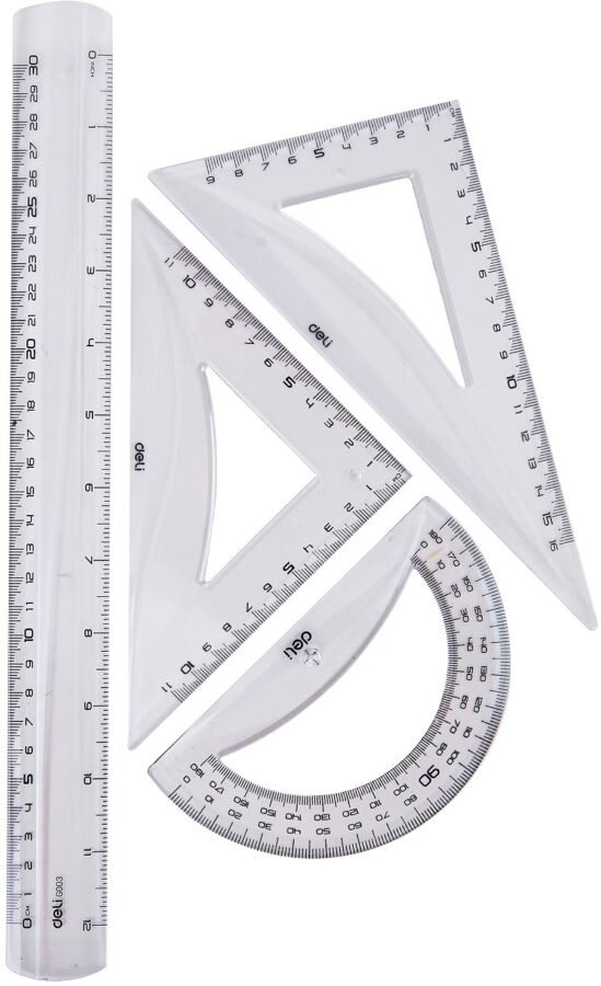 Комплект за чертане Deli Pioneer EG00512 – 4 части с линия 30 cm