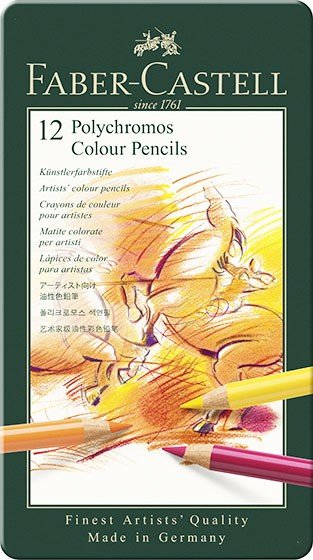 Комплект Цветни Моливи Faber-Castell Polychromos – 12 Цвята
