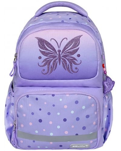 Ученическа раница Belmil - Purple Dots Butterfly, 1 отделение