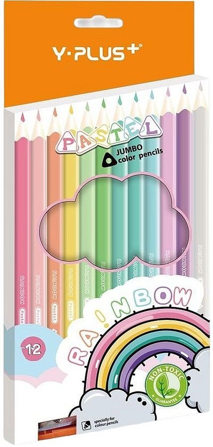 Цветни Моливи Y-Plus Rainbow Pastel – 12 Цвята