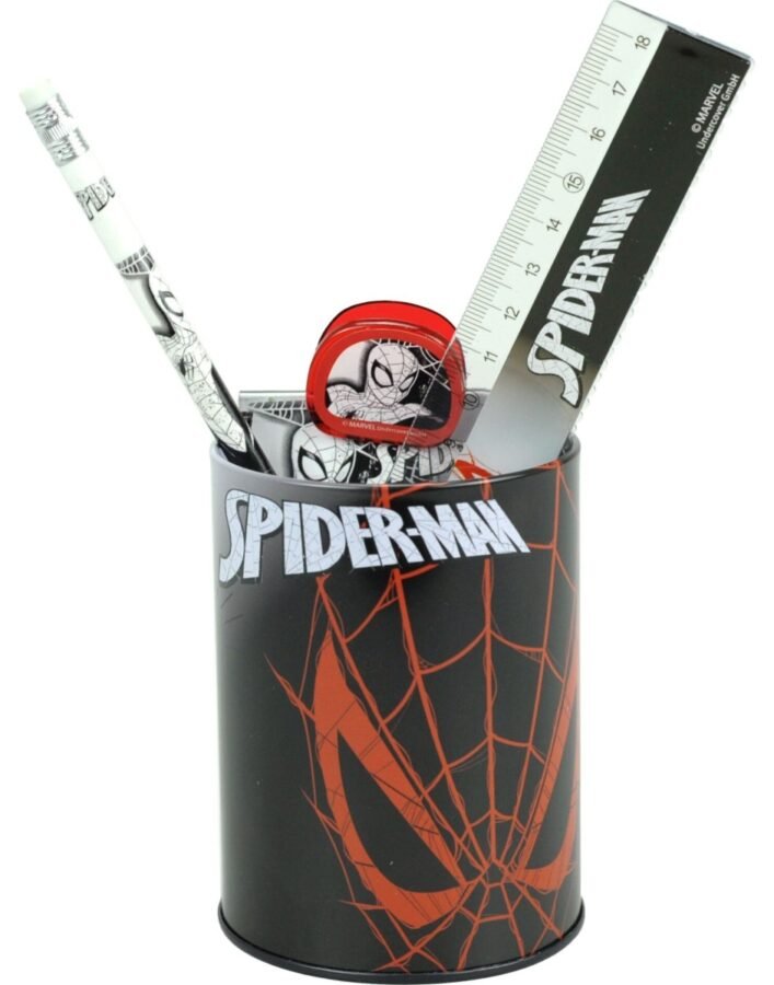 Комплект ученически пособия GIM Spider-Man с моливник – 7 части