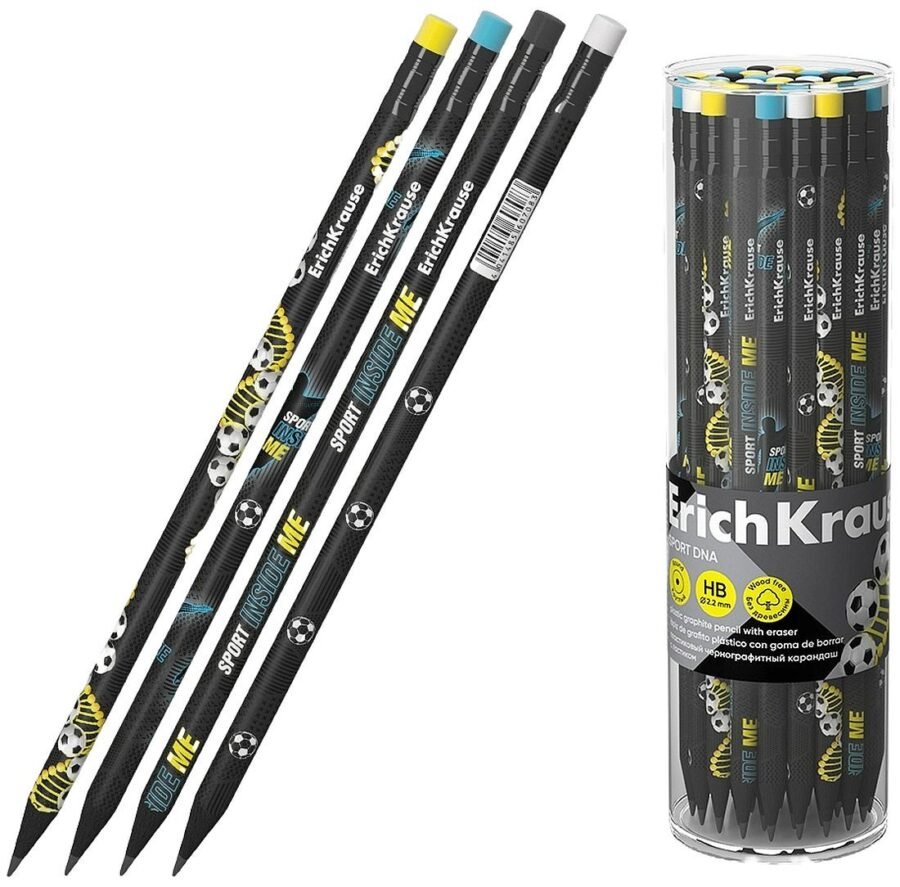 Графитни Моливи с Гума Erich Krause Sport DNA – HB, 42 Броя