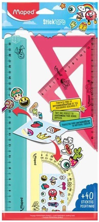 Комплект за чертане Maped Stick Art – 4 части с 40 стикера
