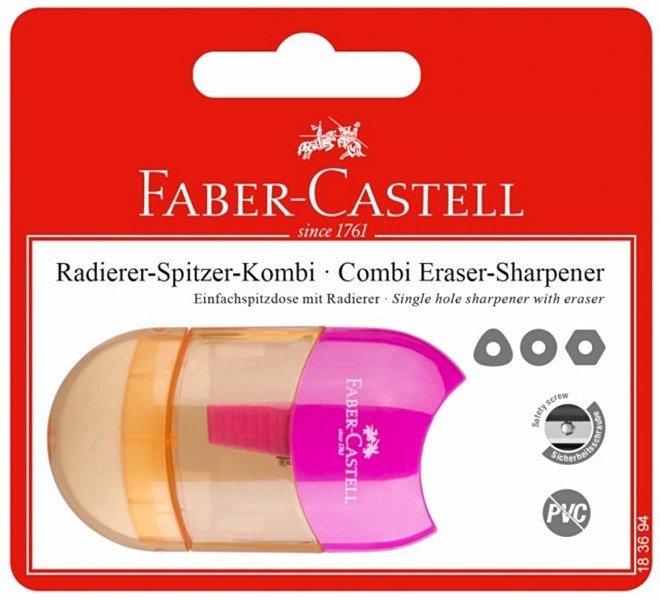 Острилка Faber-Castell Trend Combi – с Гума, Розова