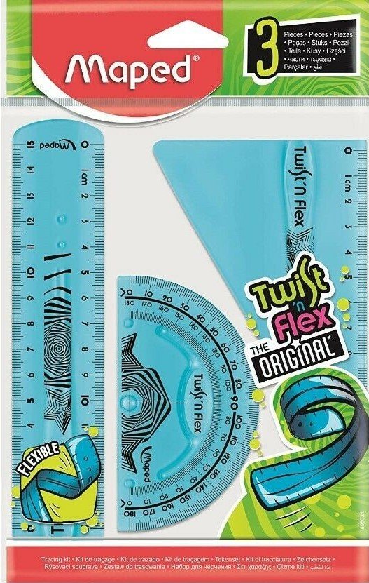 Комплект за чертане Maped Twist’n Flex – син