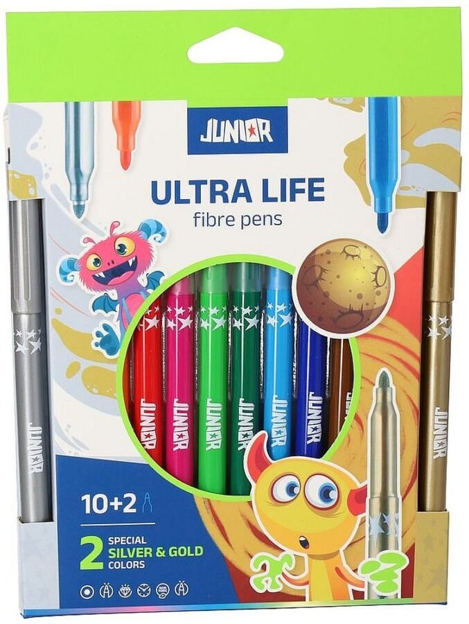 Комплект Флумастери Junior Ultra Life – 12 Цвята