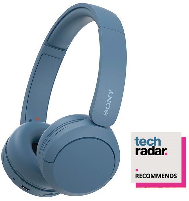 Безжични слушалки с микрофон Sony WH-CH520, сини