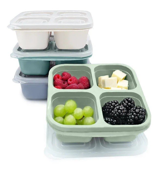 Комплект Кутии за Храна Melii Snackle Box – 4 Броя с по 4 Отделения