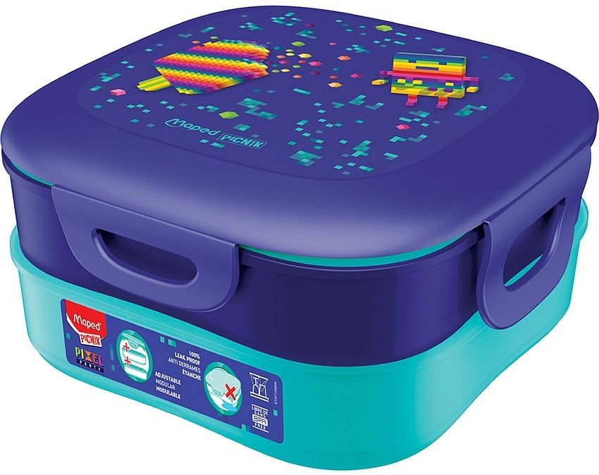 Кутия за Храна Maped Concept Kids Pixel Party, 1400 ml, с 2 Отделения