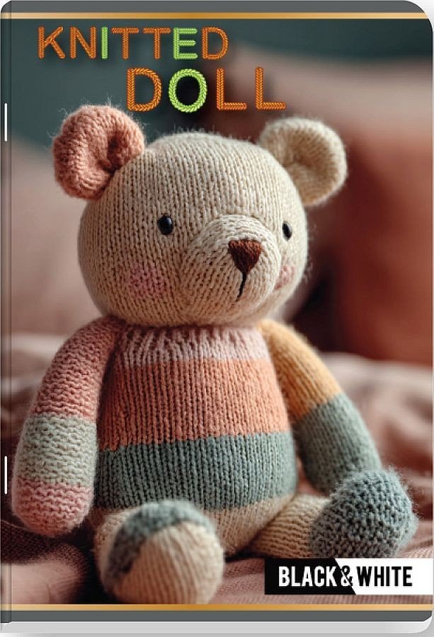 Тетрадка Black&White Knitted Doll – A5, 24 Листа, Големи Квадратчета