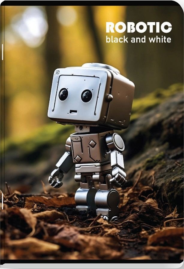 Тетрадка Black&White Robotic – A5, 24 Листа, Тесни и Широки Редове