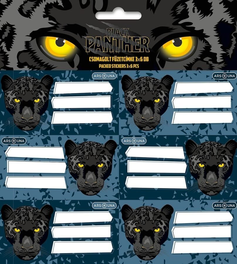 Ученически Етикети Ars Una Black Panther – 18 Броя