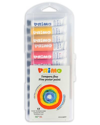 Темперни бои Primo – 12 цвята х 12 ml, в алуминиеви тубички