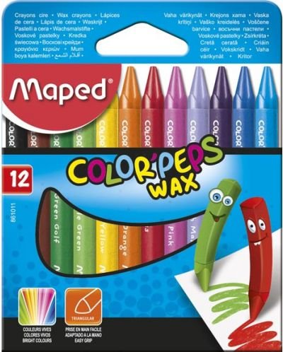 Комплект восъчни пастели Maped Color Peps – 12 цвята