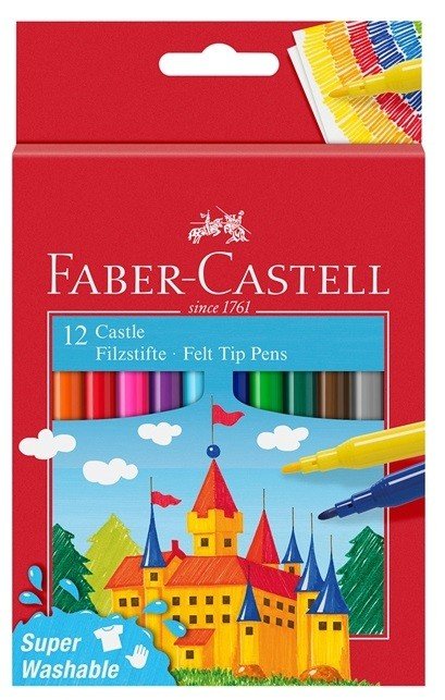Комплект флумастери Faber-Castell Castle – 12 цвята