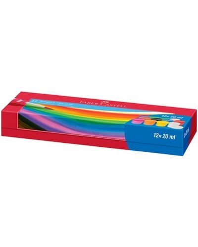 Темперни бои Faber-Castell – 12 цвята х 20 ml, в бурканчета
