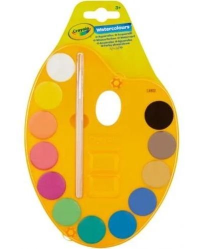 Водни бои Crayola – 12 цвята, с четка и палитра
