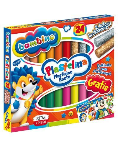Пластилин Bambino Premium – 24 цвята, с подложка