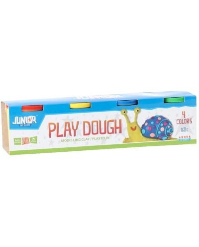 Пластилин Junior Funny Clay – 4 цвята, 160 g